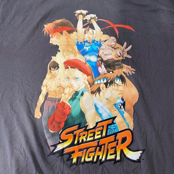 Street Fighter Mens XXLT Shirt Capcom Dark Grey Graphic Short Sleeve Crewneck - Picture 4 of 10